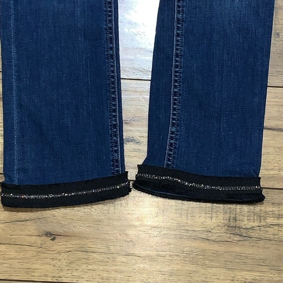 Jen7 for 7 for All Mankind Ankle Straight with Embellished rhinestone hem size 2 - Picture 4 of 9